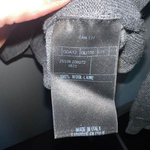 GUCCI 100% Wool Grey V-Neck Sweater w Signature Stripes - Made in Italy - Picture 6 of 9